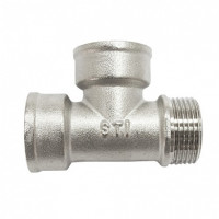 Тройник 1/2" В-В-Н никелированный Тройник 1/2" В-В-Н никелированный