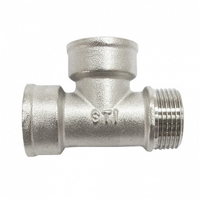 Тройник 1/2" В-В-Н никелированный Тройник 1/2" В-В-Н никелированный