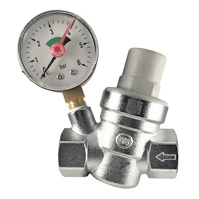 Редуктор давления STI 3/4" с манометром (1-6 бар) Редуктор давления STI 3/4" с манометром (1-6 бар)